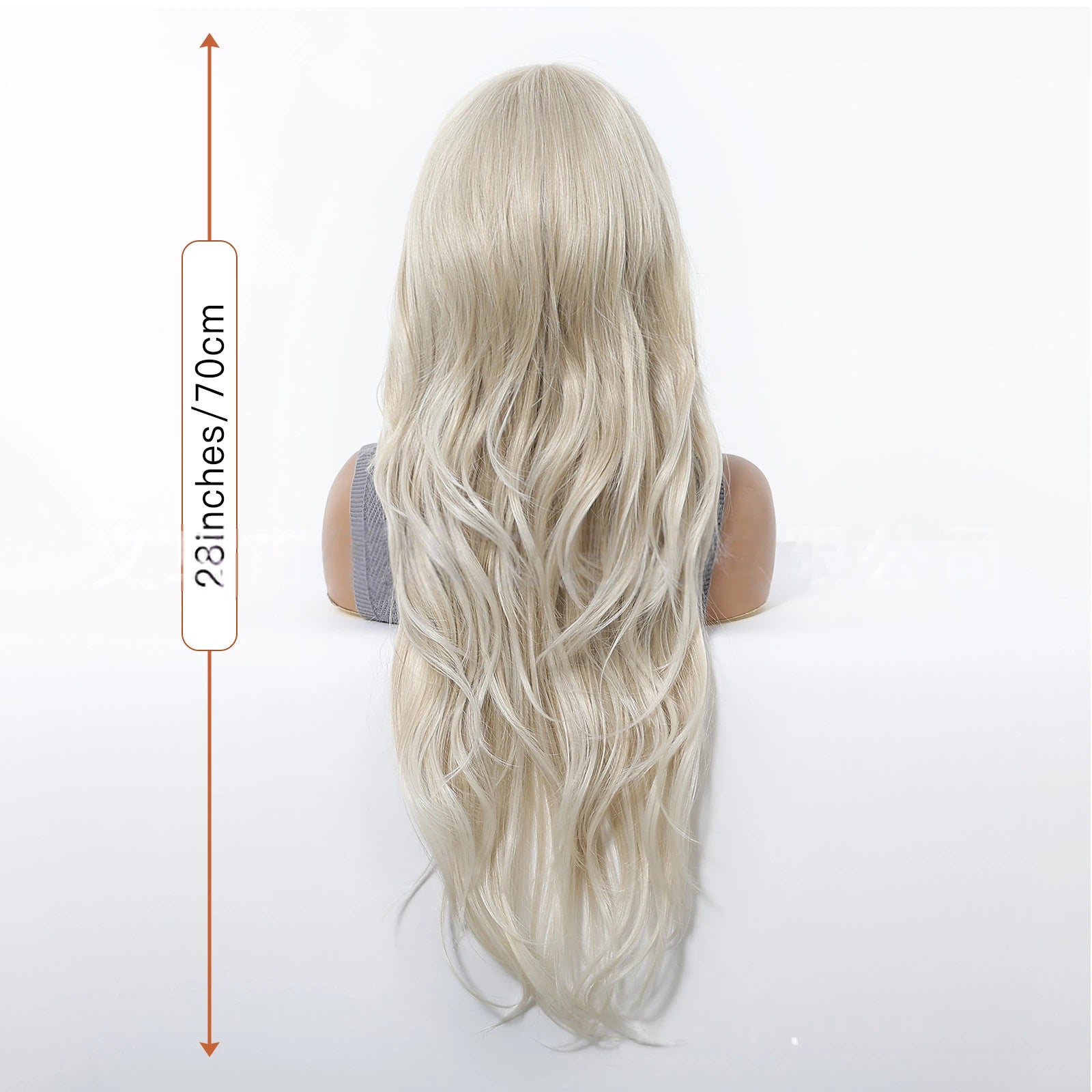 Platinum White Blonde Extra Long Wavy Wig - Layered Synthetic Hair 28 Inch - Synthetic Wig view 4