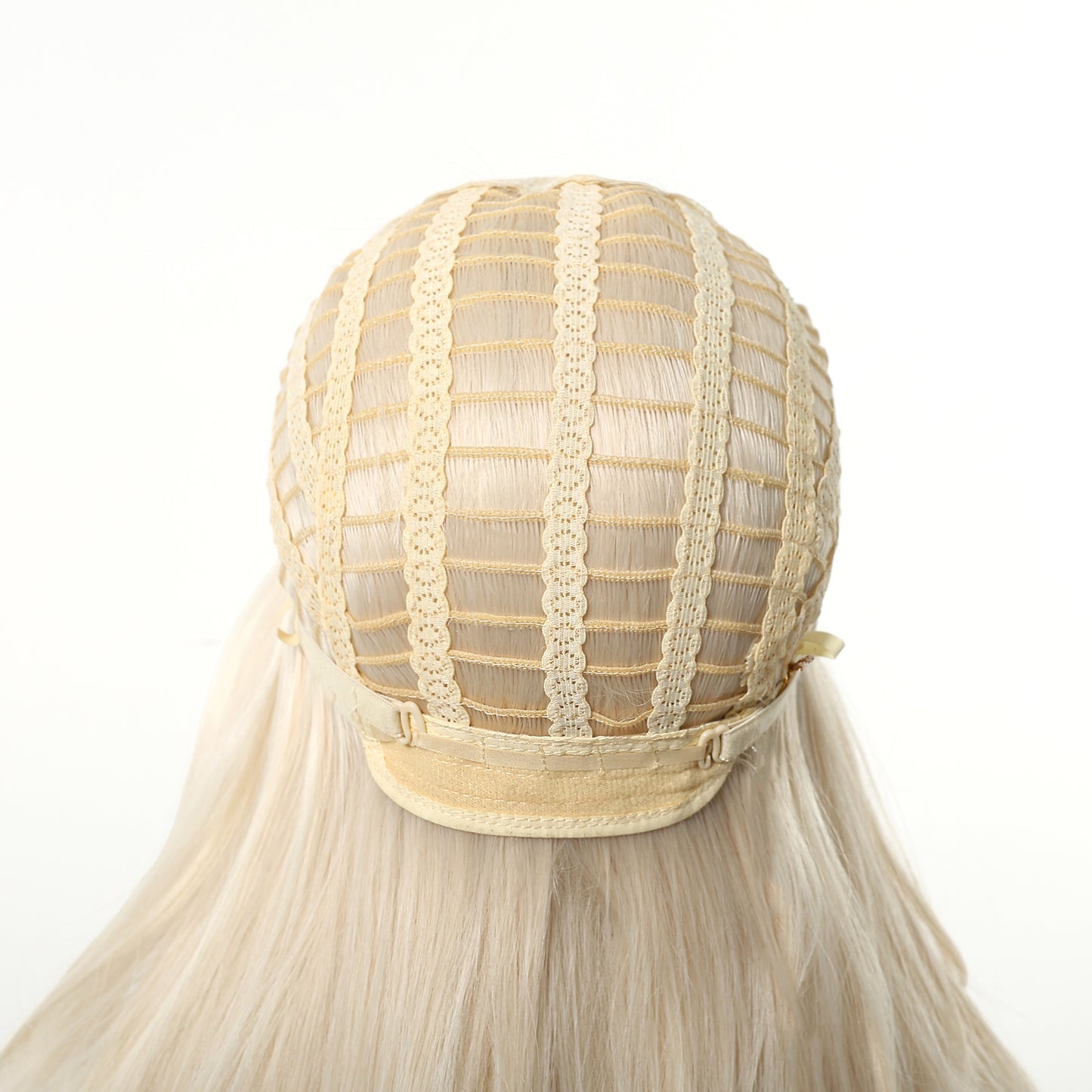 22 Inch Ash Blonde Long Wavy Wig with Bangs - Synthetic Hair