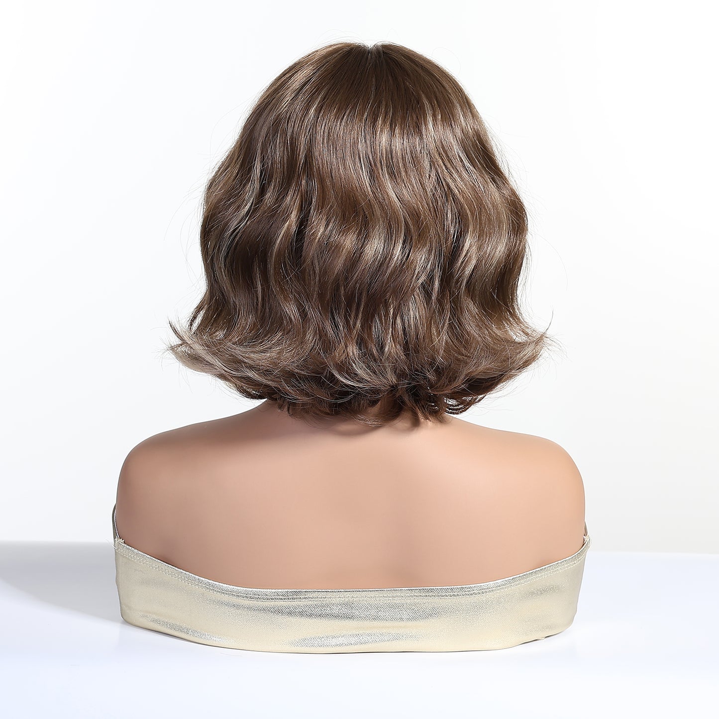 brown caramel highlight bob wig with bangs product photo