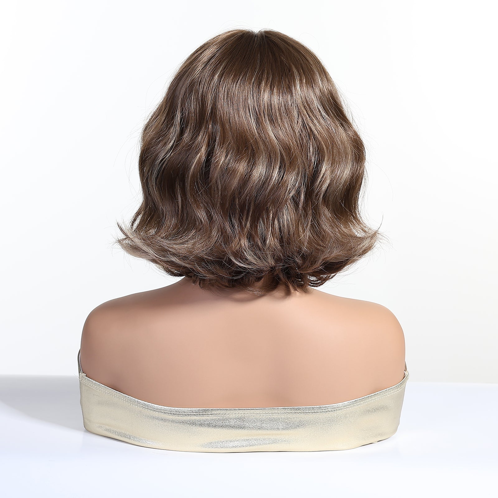 brown caramel highlight bob wig with bangs product photo