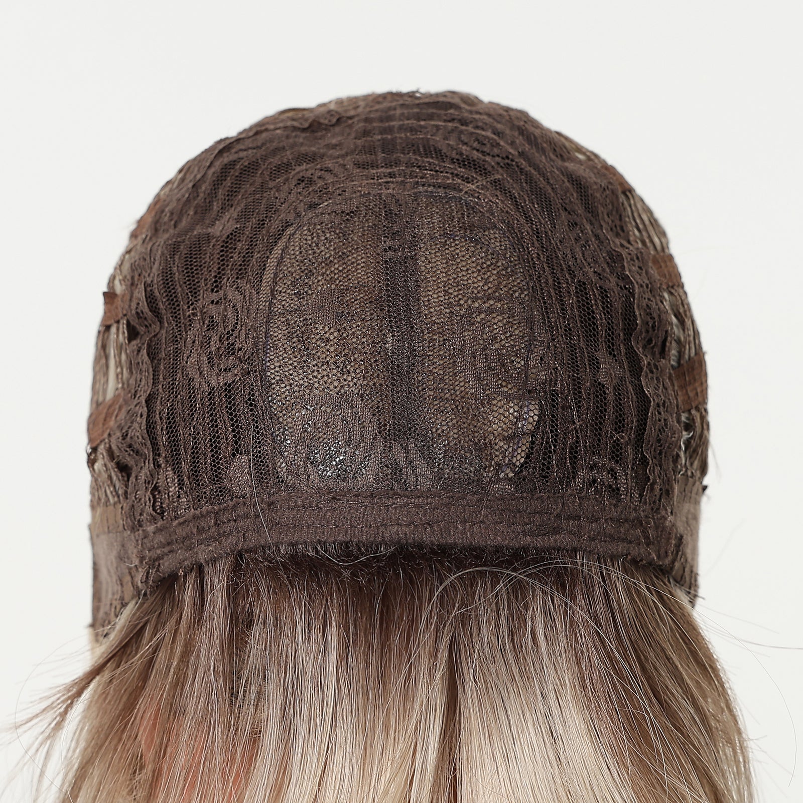 Platinum Blonde Body Wave Wig with Bangs - Honey Ash Highlighted Synthetic Hair 24 Inch - Synthetic Wig view 5