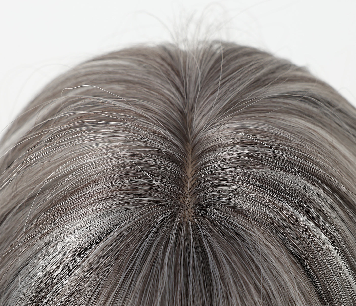 shoulder-length silver grey bob with bangs synthetic wig product photo