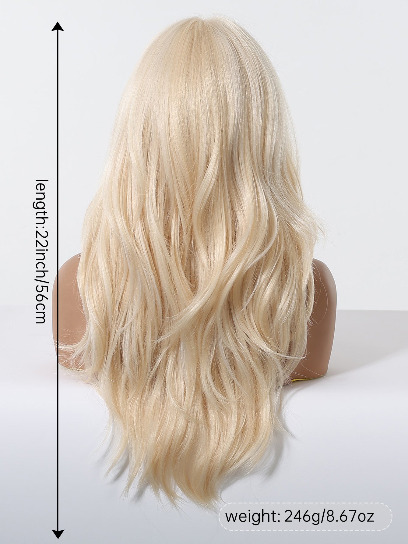 22 Inch Platinum Blonde Long Straight Wig with Bangs - Synthetic Hair